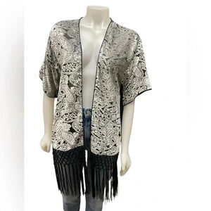 ASOS Girls On Film Black and Silver Kimono Size  4